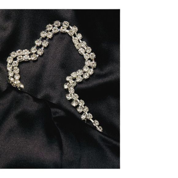 Ieena for Mac Duggal Crystal Strap Black Satin Gown Size 4 NWT - Picture 6 of 9